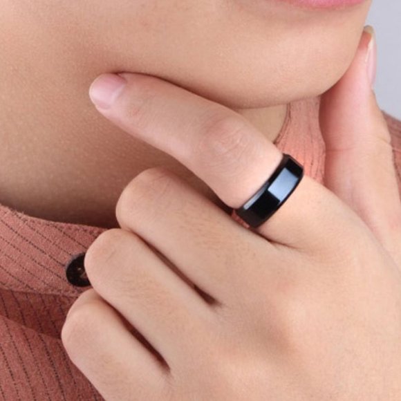 Black Stainless Steel 8mm Ring - Picture 3 of 6